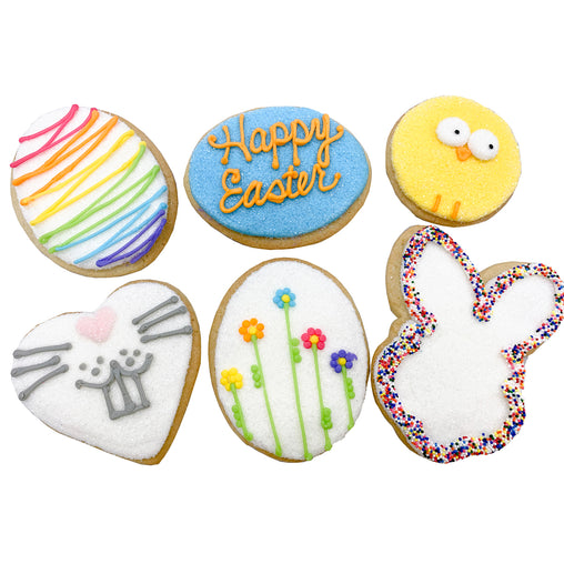 A Dozen Decorated Happy Easter Cookies